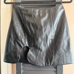 Amanda‎ Uprichard Mini Puzzle Leather Skirt